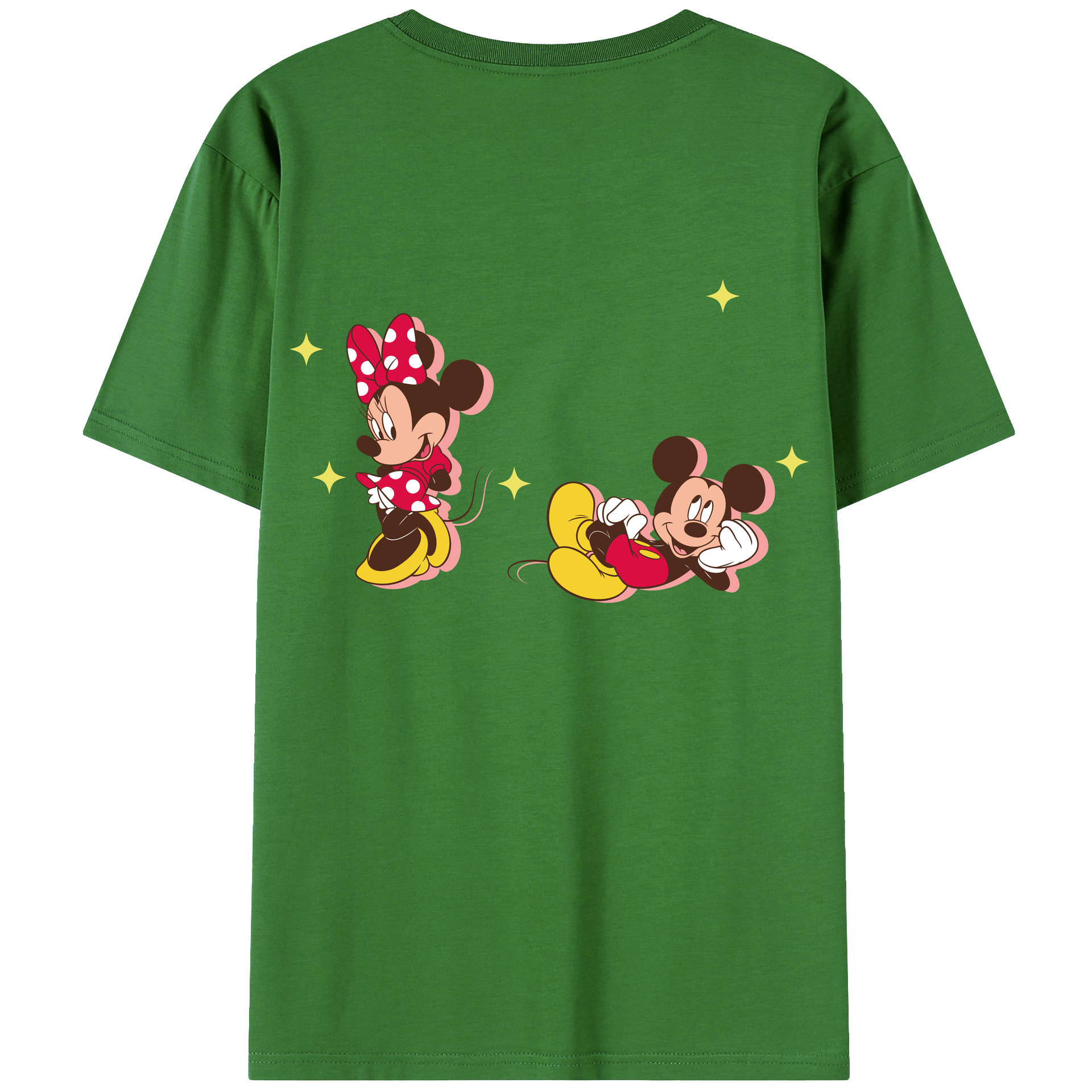 （画像用） ミッキーマウス Mickey Mouse レディース半袖Tシャツ(バックプリント)
